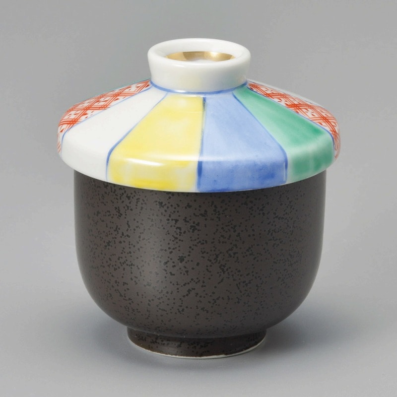 金正陶器 黒結晶紙風船小むし碗 1個（ご注文単位1個）【直送品】
