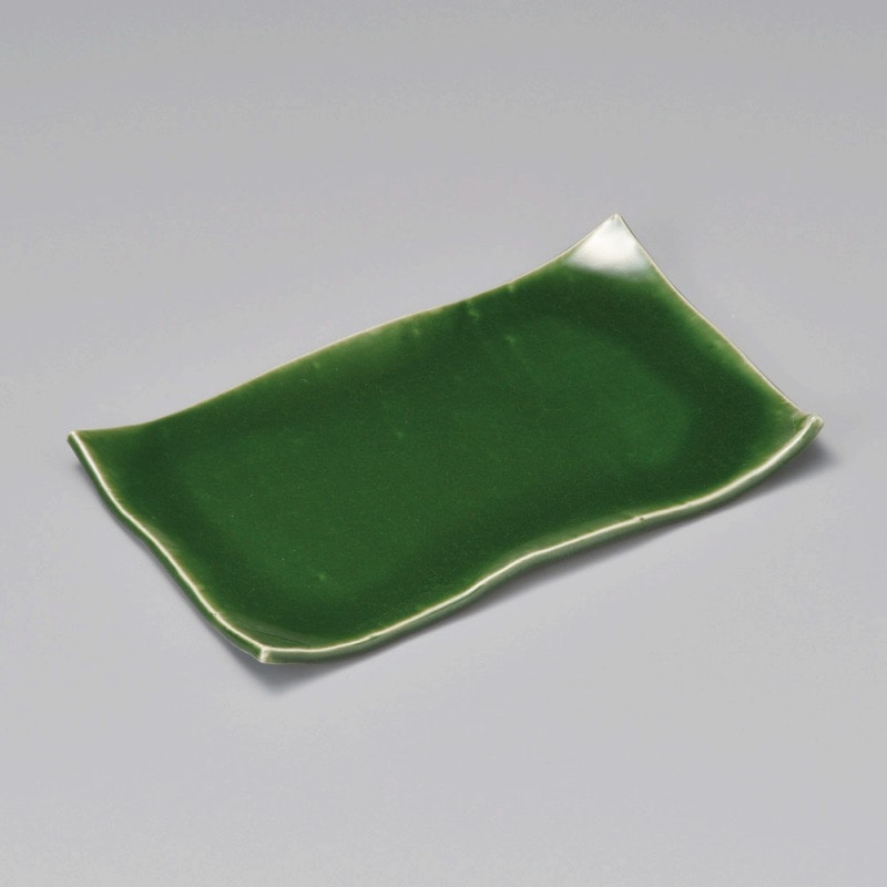 金正陶器 練り抹茶タタラ型長角尺皿 1個(ご注文単位1個)【直送品】
