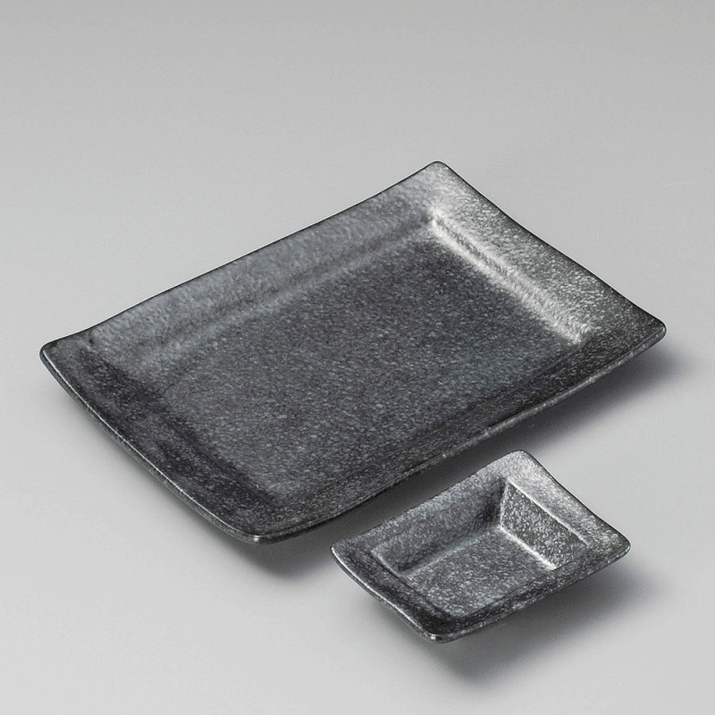 金正陶器 黒銀彩焼物皿 1個(ご注文単位1個)【直送品】