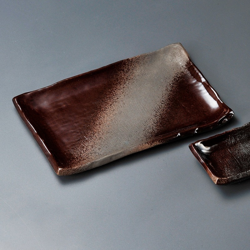 金正陶器 備前灰釉7.0長角皿 1個(ご注文単位1個)【直送品】