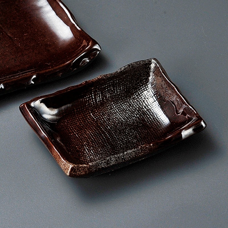 金正陶器 備前灰釉長角小皿 1個(ご注文単位1個)【直送品】