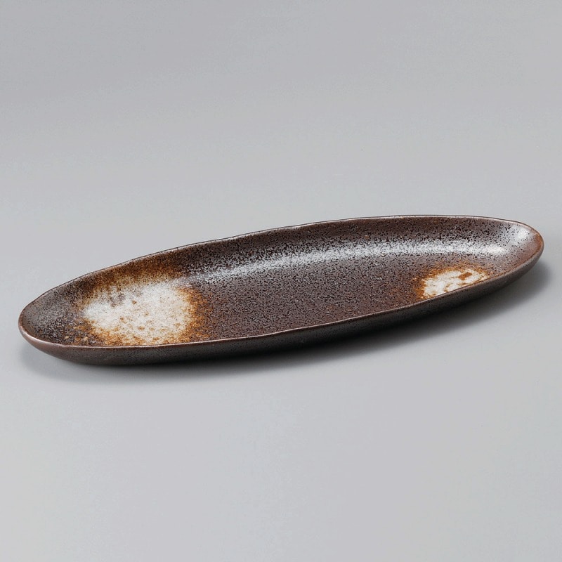金正陶器 黒水晶焼物トレー 1個(ご注文単位1個)【直送品】