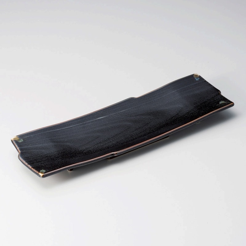 金正陶器 ゆず天目13.0長皿 1個(ご注文単位1個)【直送品】