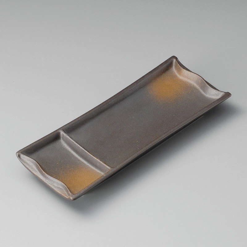 金正陶器 備前竹割刺身皿(大) 1個(ご注文単位1個)【直送品】