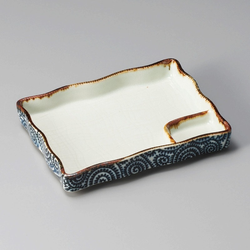 金正陶器 タコ唐草長角仕切皿大 1個(ご注文単位1個)【直送品】