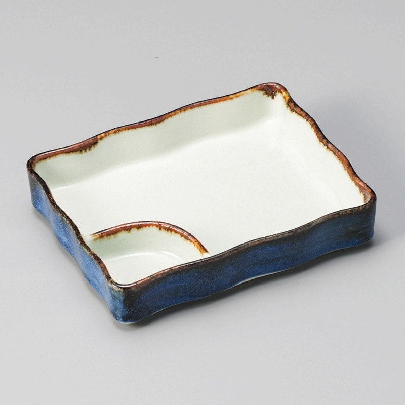 金正陶器 渕サビ長角仕切皿(小) 1個(ご注文単位1個)【直送品】