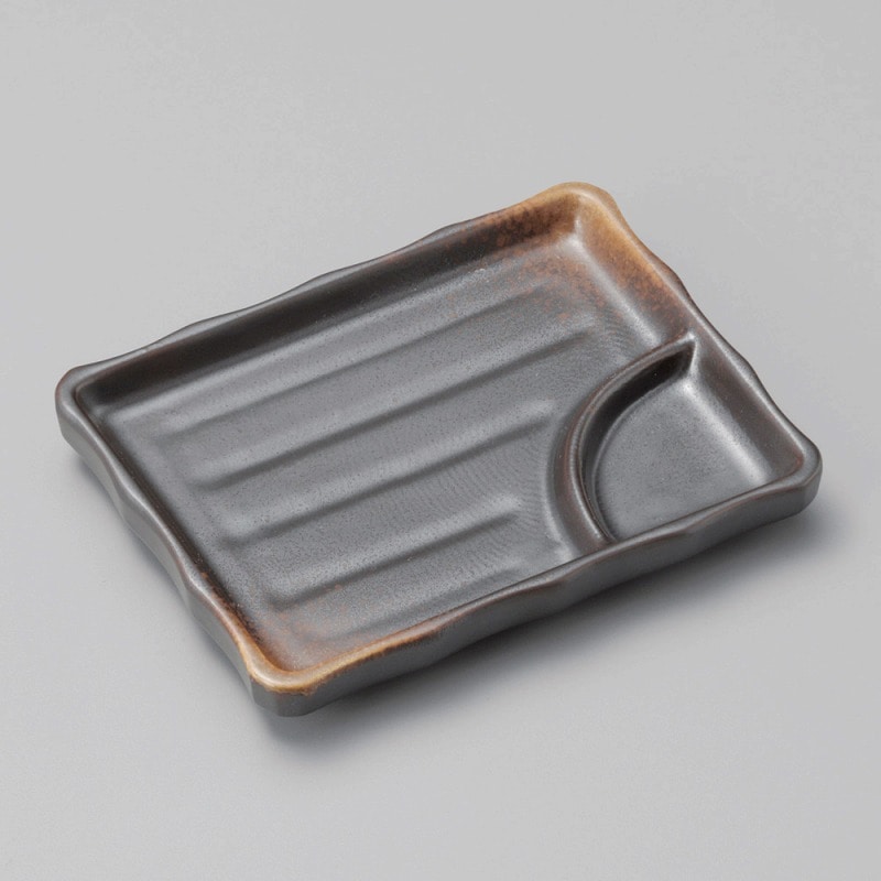 金正陶器 焼締5.5長角仕切皿 1個(ご注文単位1個)【直送品】