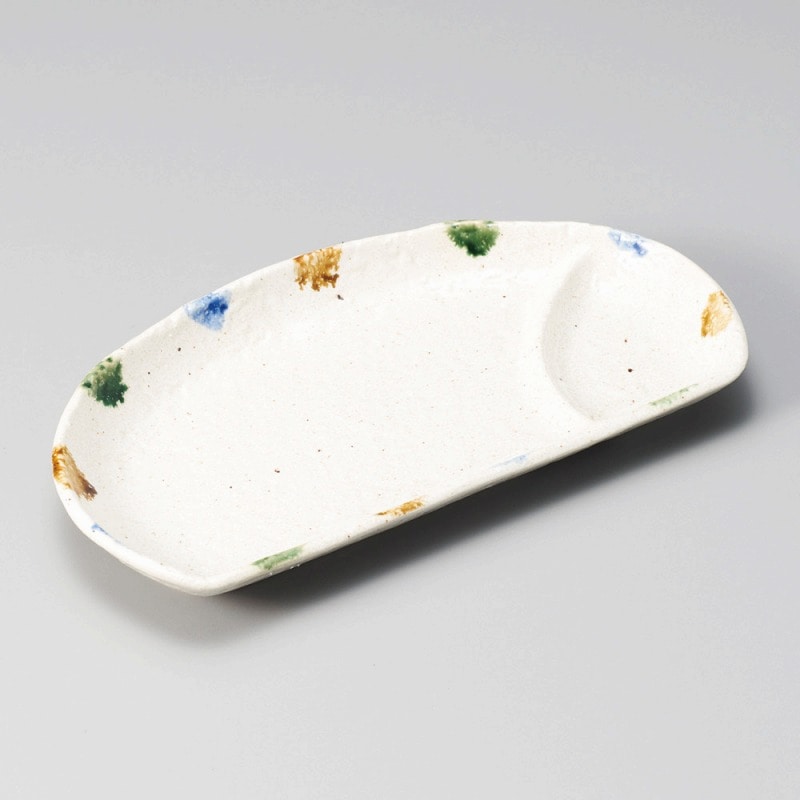 金正陶器 三彩 半月仕切皿 1個(ご注文単位1個)【直送品】