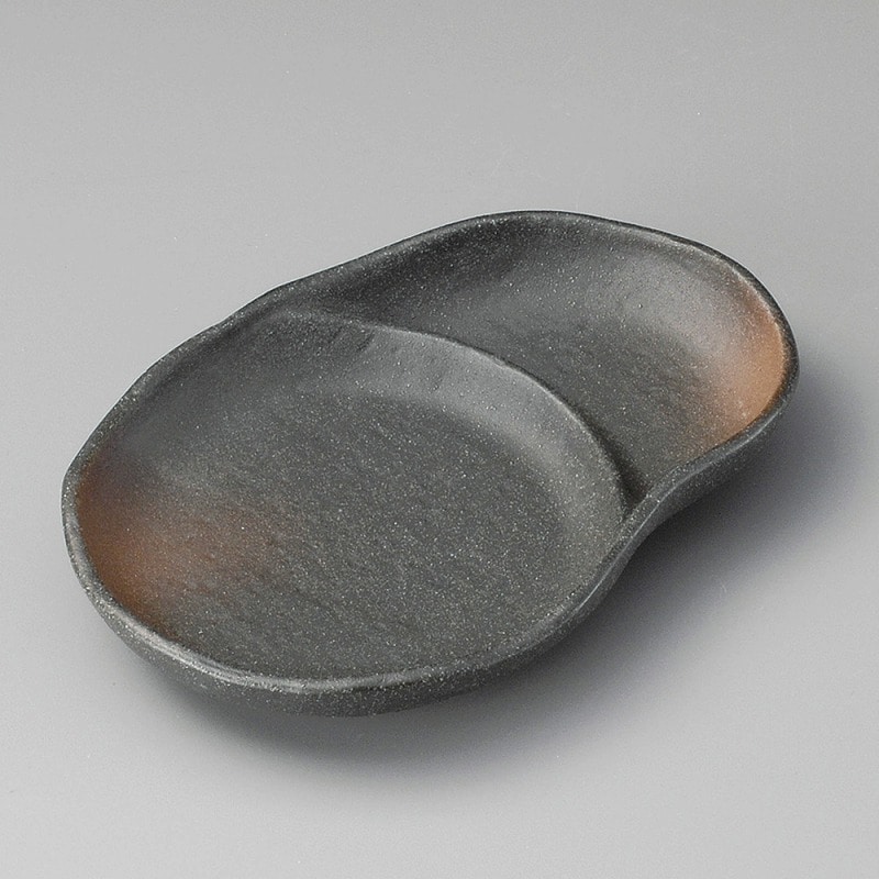 金正陶器 黒伊賀仕切皿 1個(ご注文単位1個)【直送品】
