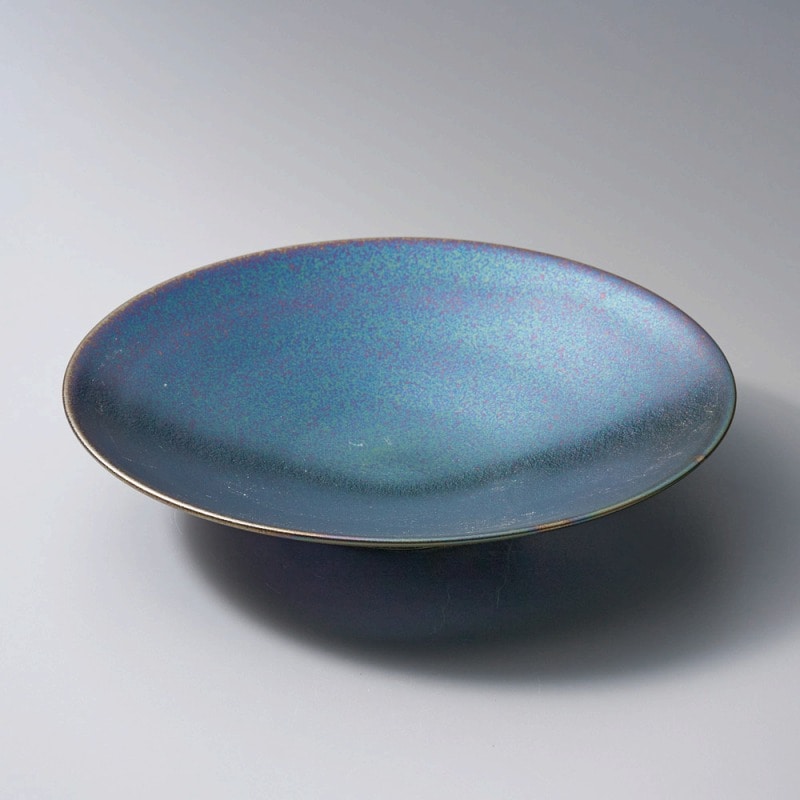 金正陶器 虹彩黒浅型平鉢 1個(ご注文単位1個)【直送品】