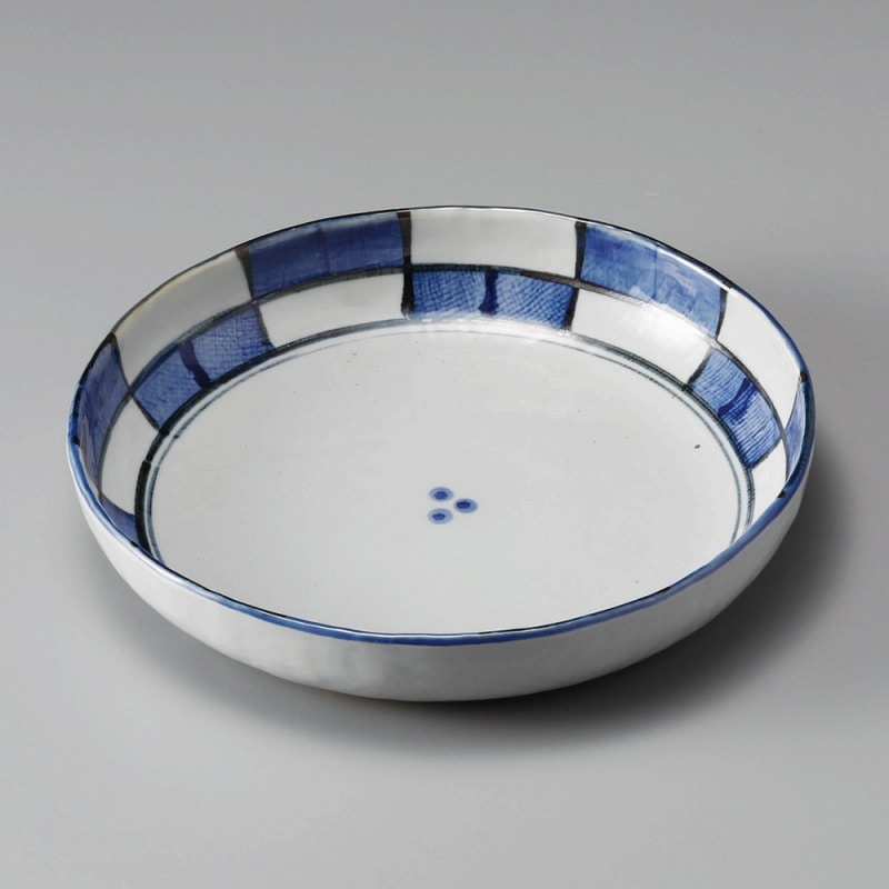 金正陶器 古染市松7.0丸深皿 1個(ご注文単位1個)【直送品】
