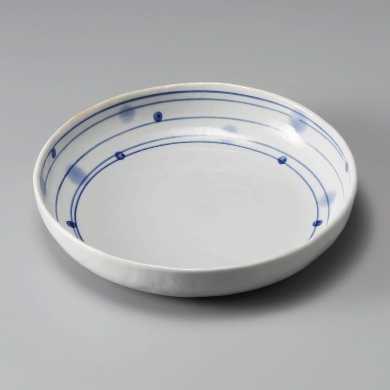 金正陶器 古染渦水玉7.0丸深皿 1個(ご注文単位1個)【直送品】