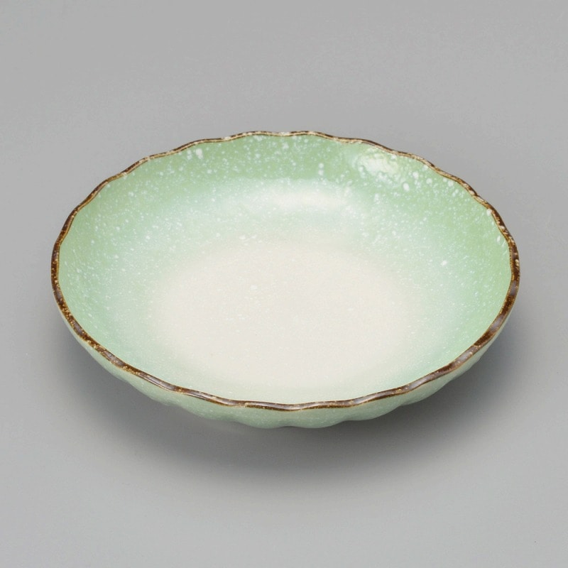 金正陶器 小雪緑菊型4.0皿 1個(ご注文単位1個)【直送品】