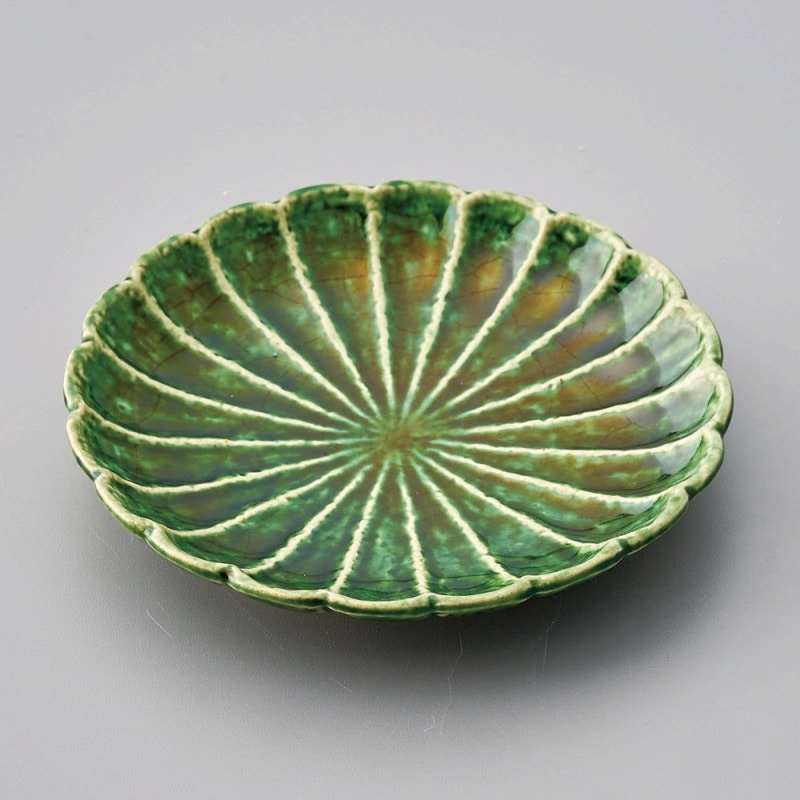 金正陶器 織部5.0菊花丸取皿 1個(ご注文単位1個)【直送品】