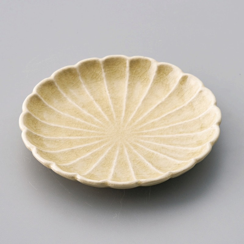 金正陶器 黄瀬戸5.0菊花丸取皿 1個(ご注文単位1個)【直送品】