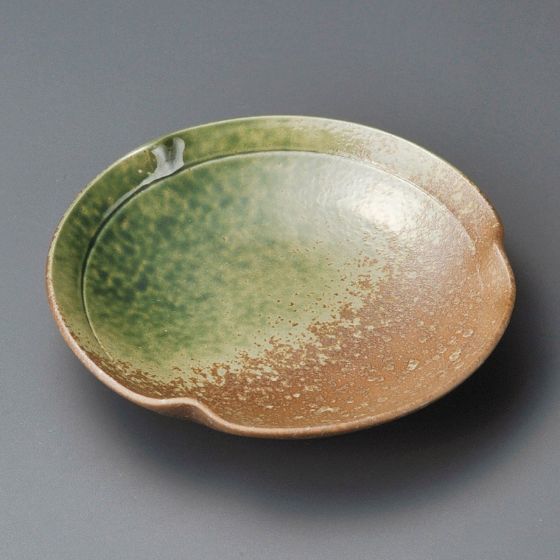 金正陶器 南蛮織部三つ押5.0丸皿 1個(ご注文単位1個)【直送品】