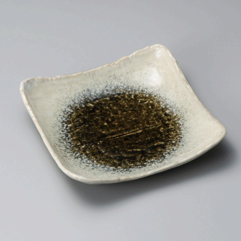 金正陶器 織部かすみ正角10.0皿 1個（ご注文単位1個）【直送品】