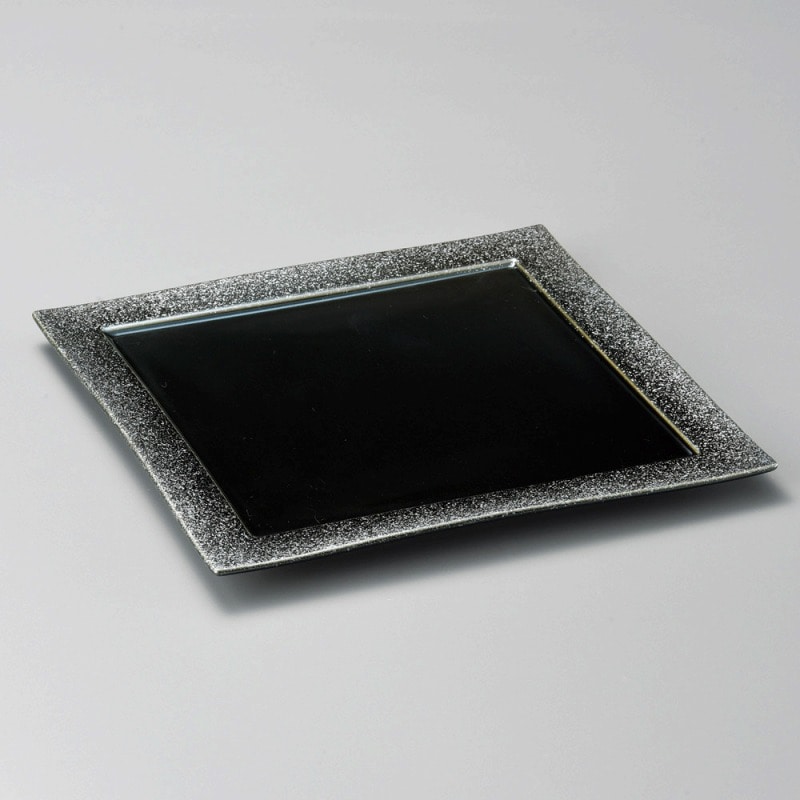 金正陶器 コスモ(シルバー)27cm角皿 1個(ご注文単位1個)【直送品】