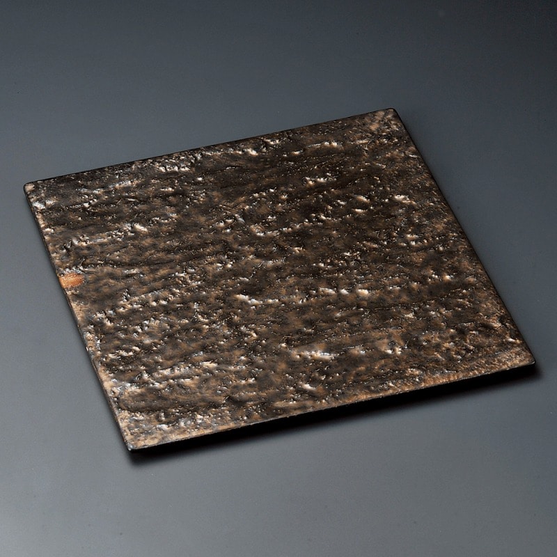 金正陶器 金結晶石肌正角27cm皿 1個(ご注文単位1個)【直送品】