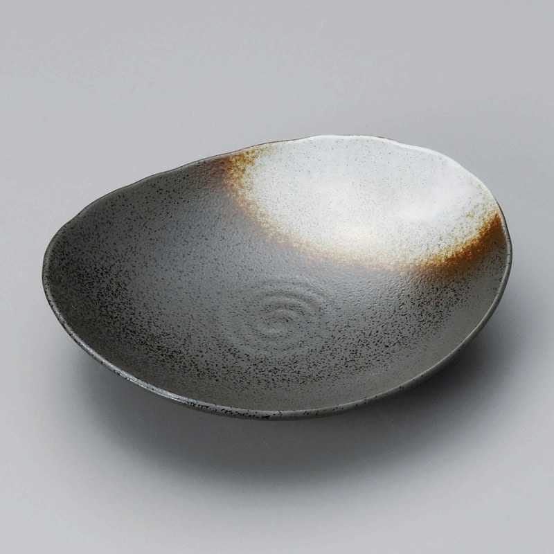 金正陶器 白吹天目楕円皿 1個(ご注文単位1個)【直送品】