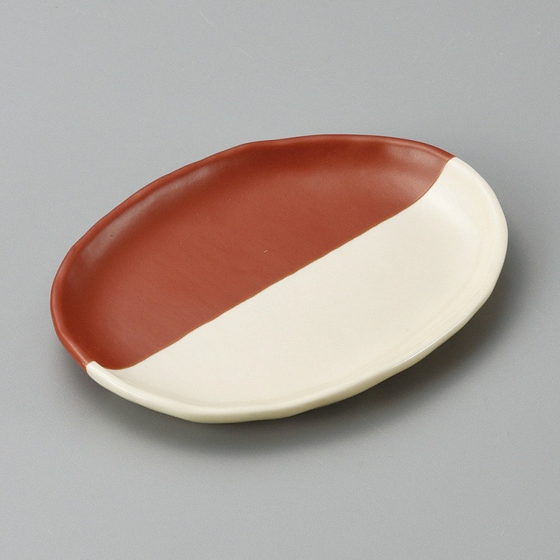 金正陶器 紅ぬり分け5.0小判皿 1個(ご注文単位1個)【直送品】