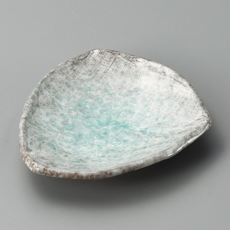 金正陶器 青釉5.0三方皿(小) 1個(ご注文単位1個)【直送品】