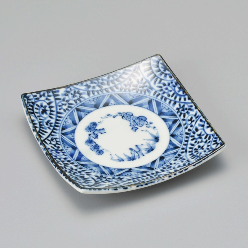 金正陶器 たこ唐草角銘々皿 1個(ご注文単位1個)【直送品】