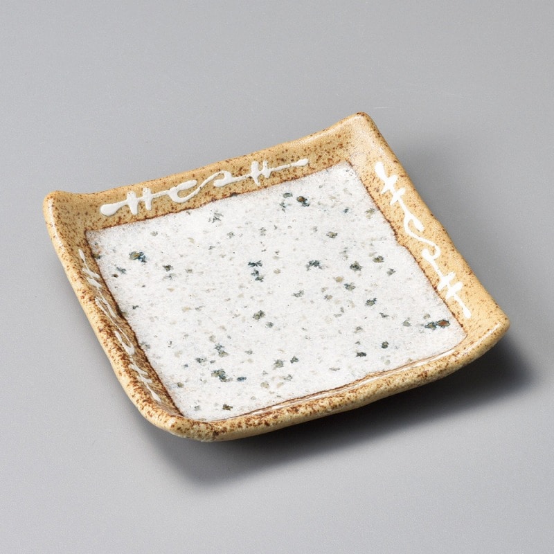 金正陶器 うのふ茶唐津4.0角皿 1個(ご注文単位1個)【直送品】