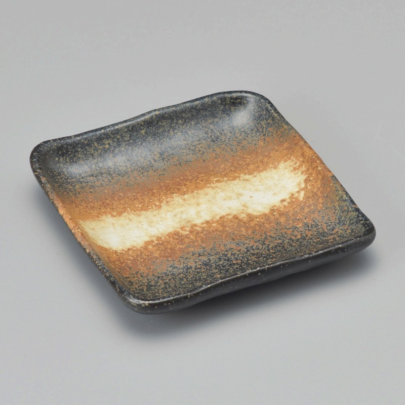 金正陶器 黒備前正角 取皿 1個(ご注文単位1個)【直送品】