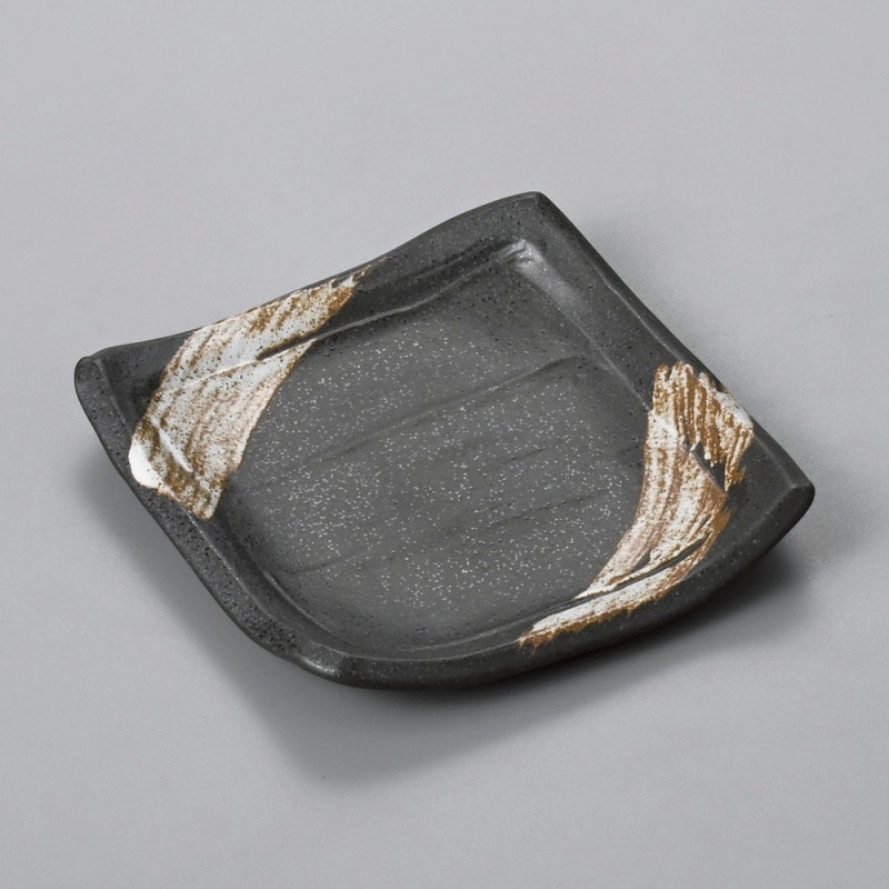 金正陶器 栗色刷毛目渕厚銘々皿 1個(ご注文単位1個)【直送品】