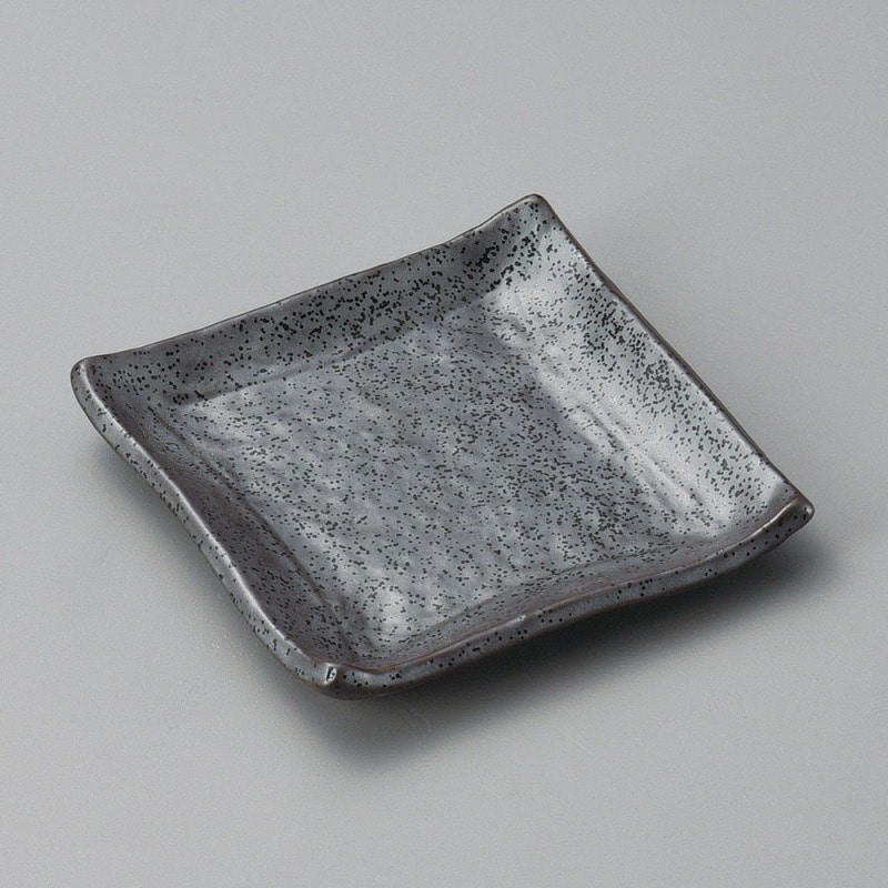 金正陶器 黒釉正角銘々皿 1個(ご注文単位1個)【直送品】