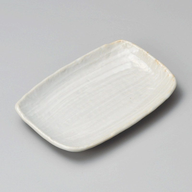 金正陶器 粉引白刷毛6.0長角皿 1個(ご注文単位1個)【直送品】