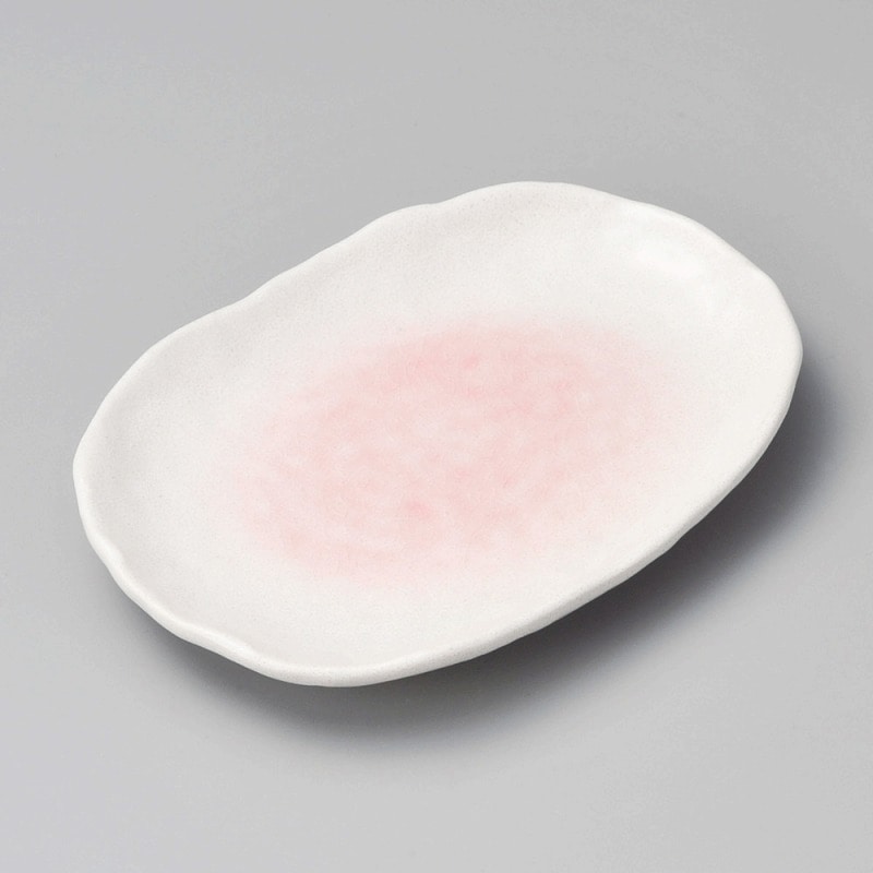 金正陶器 粉引ピンク6.0小判皿 1個(ご注文単位1個)【直送品】