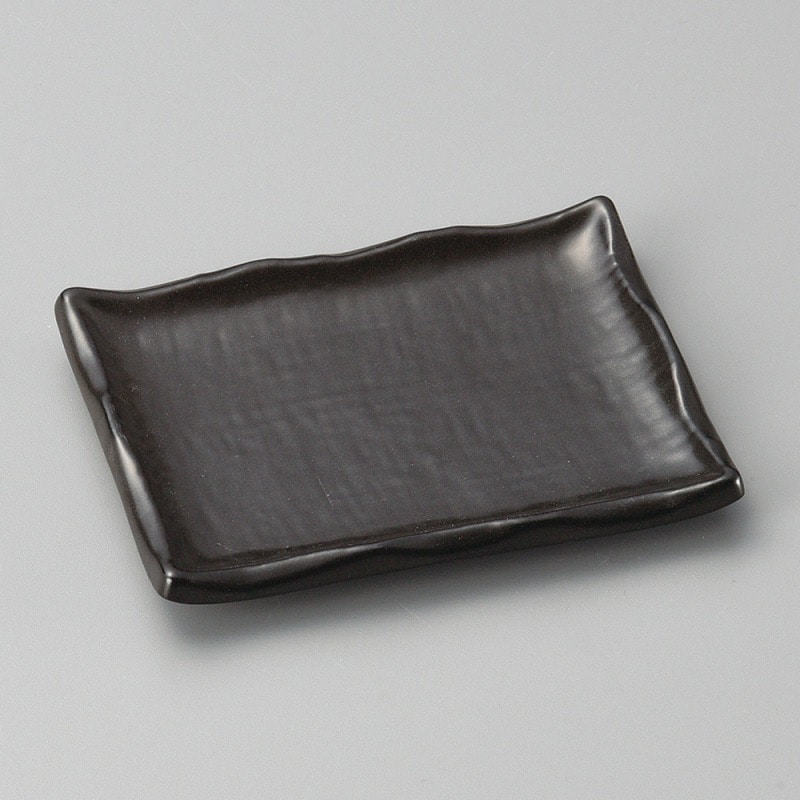 金正陶器 黒マット旧形長角銘々皿 1個(ご注文単位1個)【直送品】