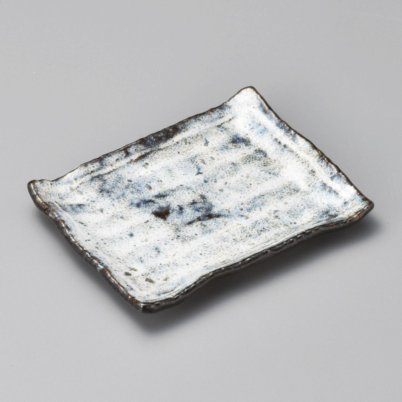 金正陶器 黒雲海渕波長角銘々皿 1個(ご注文単位1個)【直送品】