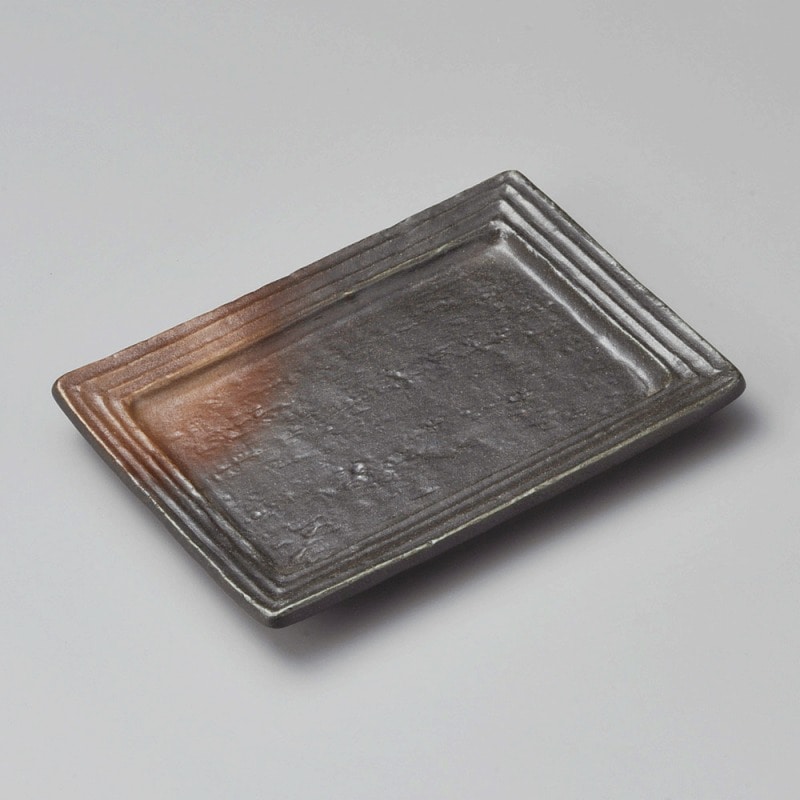 金正陶器 黒備前リム型のり皿 1個(ご注文単位1個)【直送品】