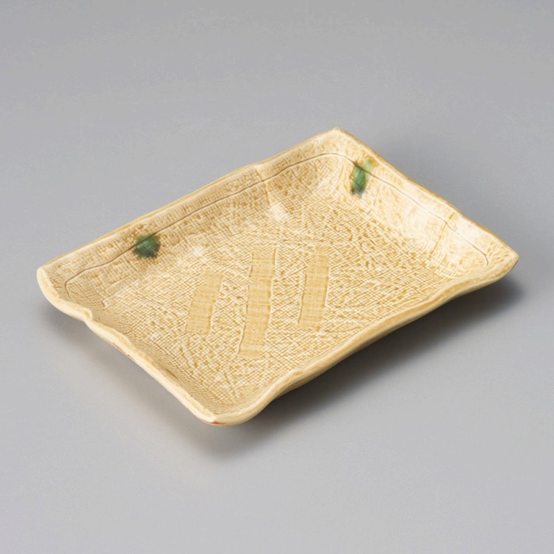 金正陶器 黄瀬戸長角銘々皿 1個(ご注文単位1個)【直送品】