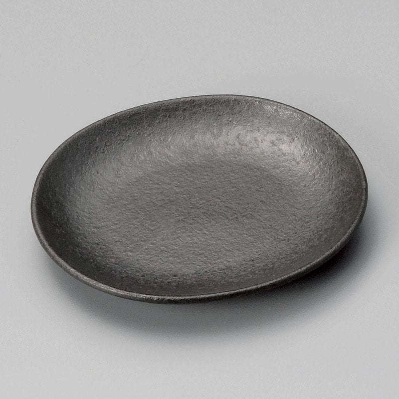 金正陶器 露(黒)お好み皿(小) 1個(ご注文単位1個)【直送品】
