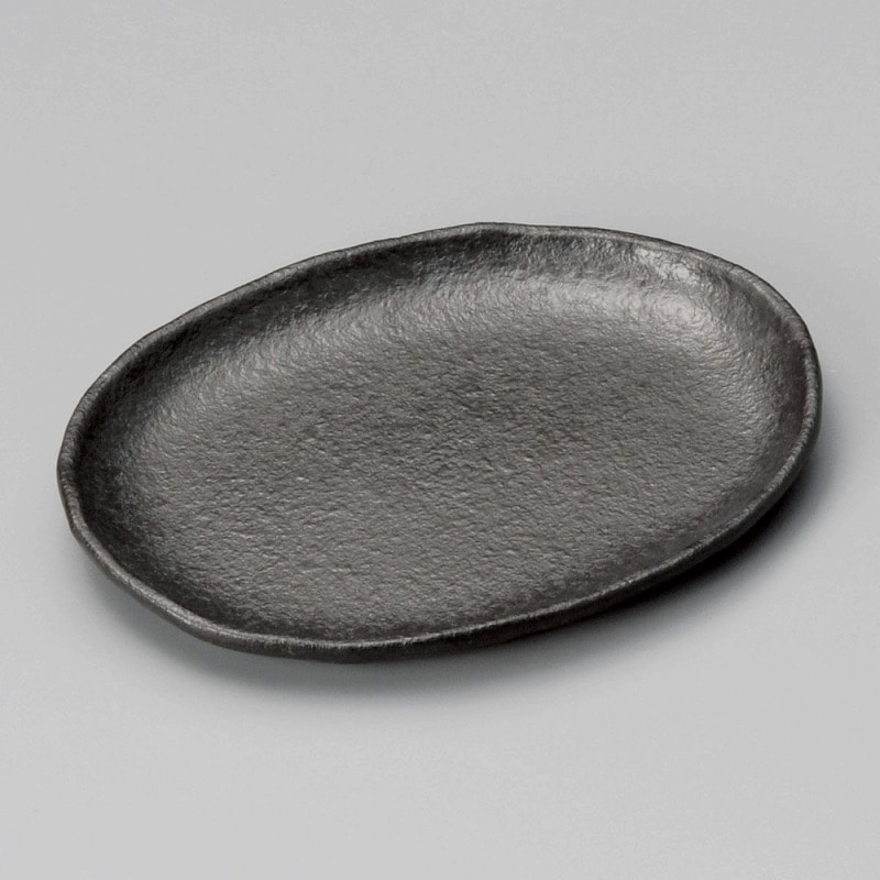 金正陶器 露(黒)小判皿 1個(ご注文単位1個)【直送品】