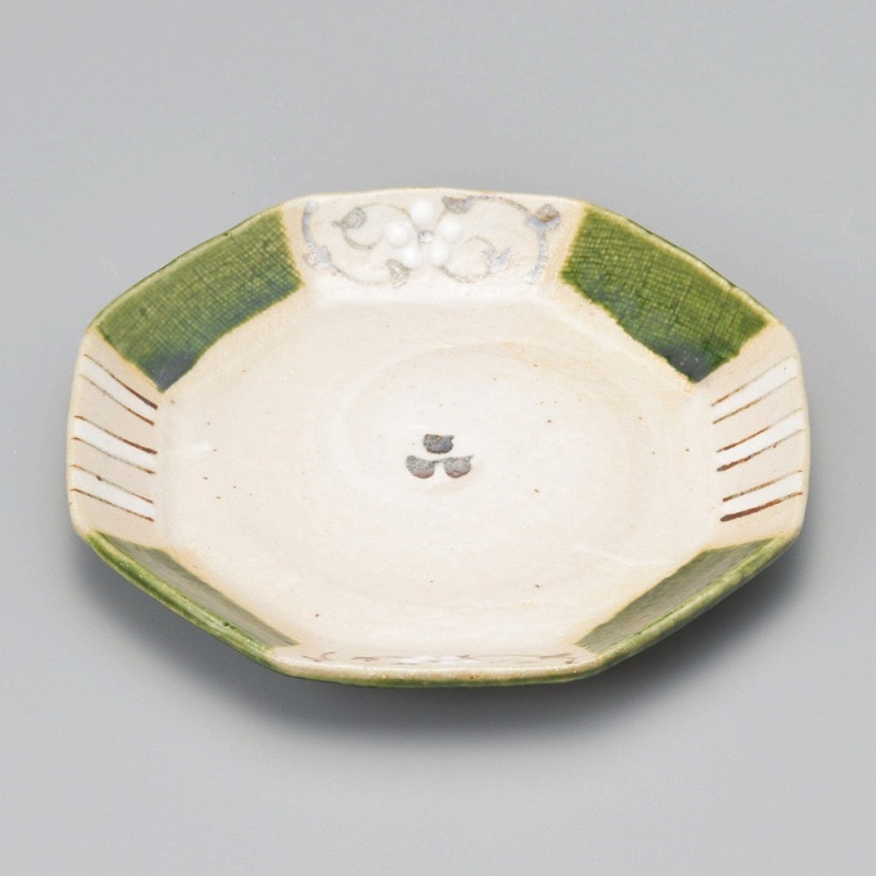 金正陶器 志野織部 八角取皿 唐草絵 1個(ご注文単位1個)【直送品】