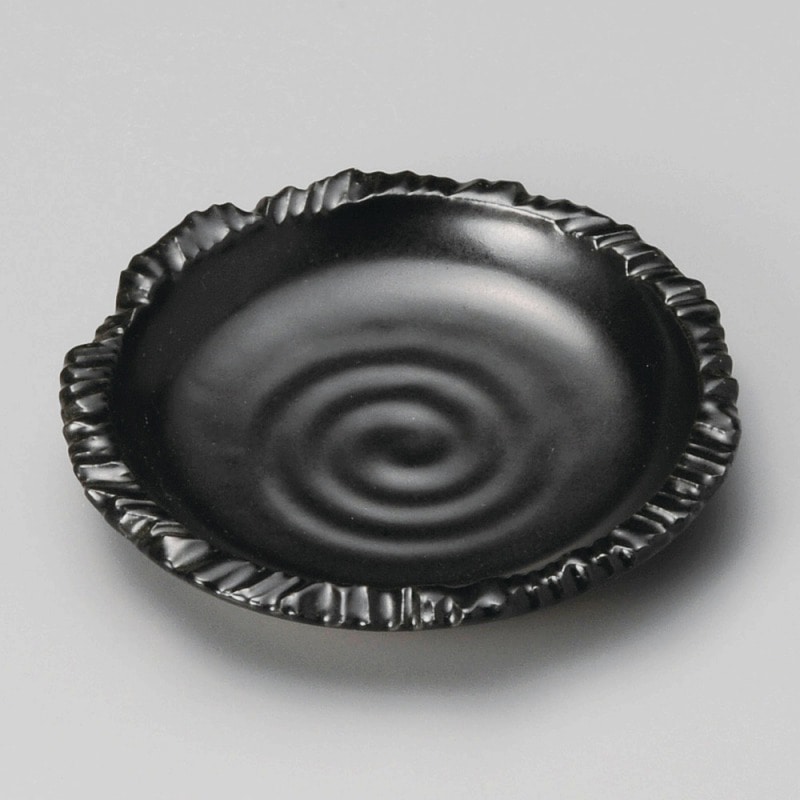 金正陶器 黒マット乱切取皿 1個(ご注文単位1個)【直送品】