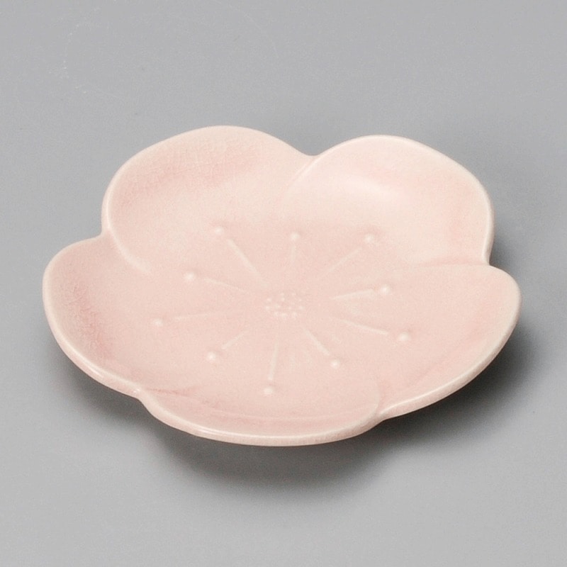 金正陶器 ピンク 梅銘々皿 1個(ご注文単位1個)【直送品】