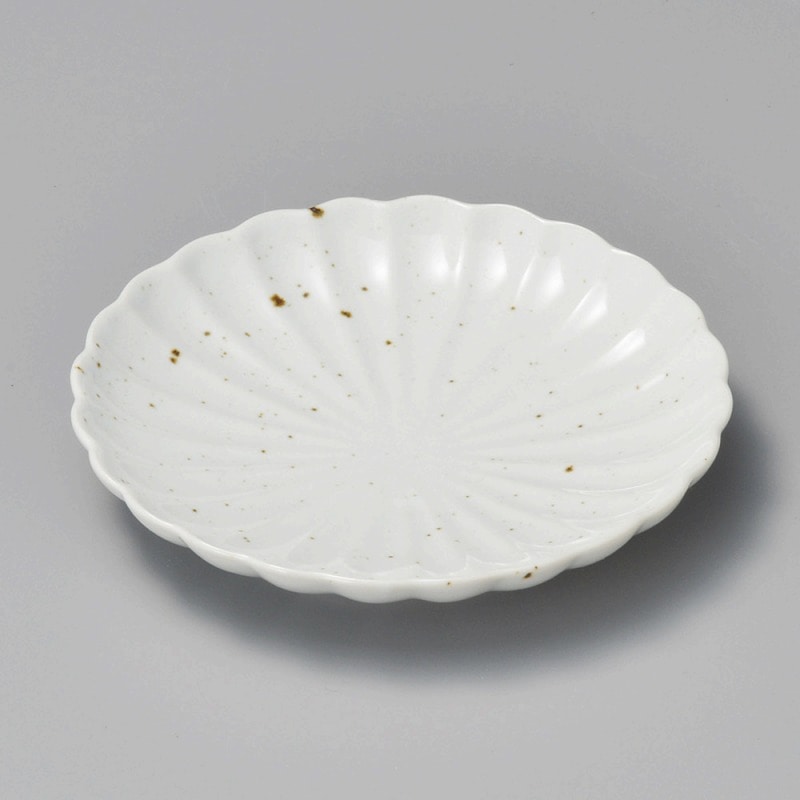 金正陶器 ワラ白釉ひな菊4.0皿 1個(ご注文単位1個)【直送品】