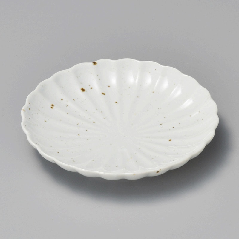 金正陶器 ワラ白釉ひな菊5.0皿 1個(ご注文単位1個)【直送品】