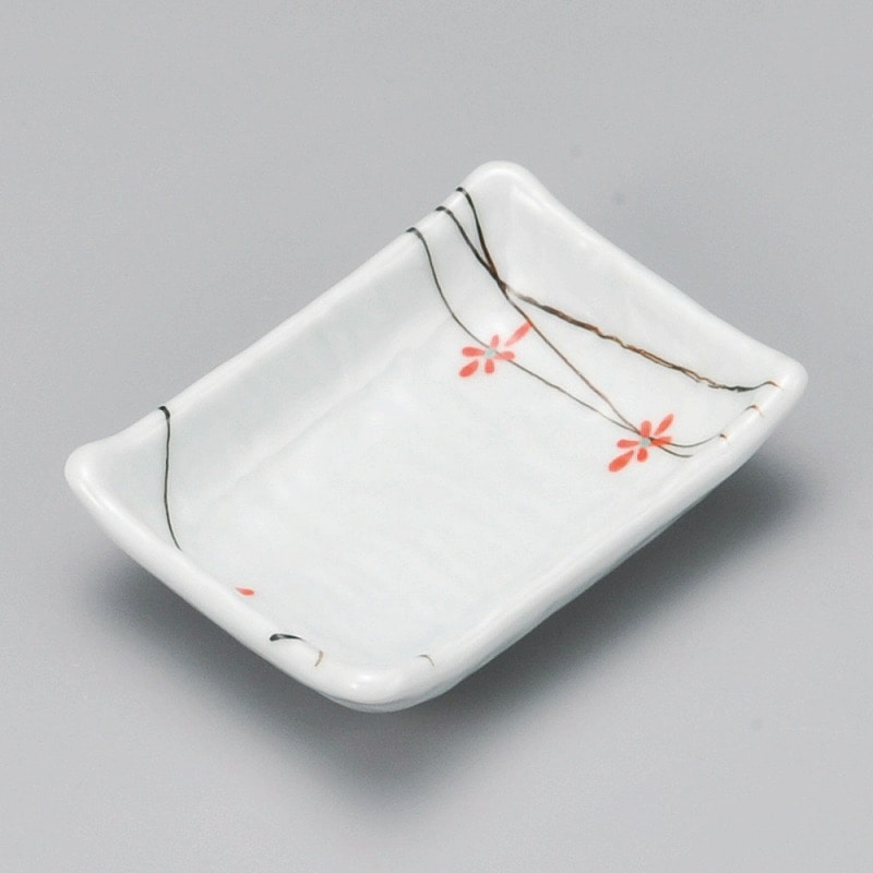 金正陶器 青磁花散らし浜付長角小皿 1個(ご注文単位1個)【直送品】