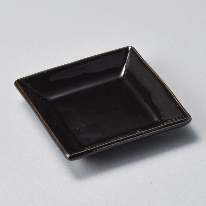 金正陶器 黒釉角小皿 1個(ご注文単位1個)【直送品】