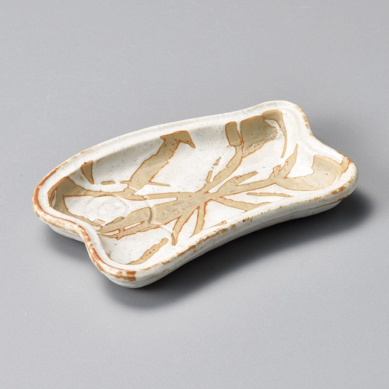 金正陶器 粉引 魚型小皿 1個(ご注文単位1個)【直送品】