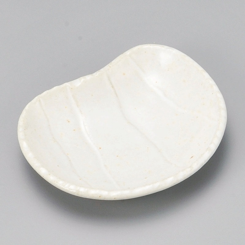 金正陶器 白釉ソラ豆型小皿 1個(ご注文単位1個)【直送品】
