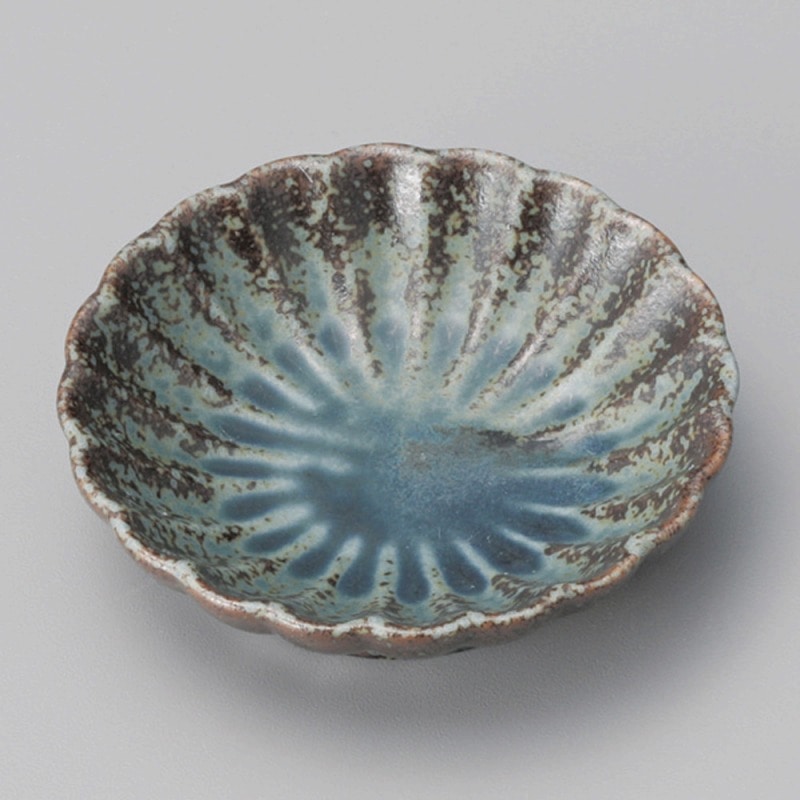 金正陶器 釉楽菊小皿 青いらぼ 1個(ご注文単位1個)【直送品】