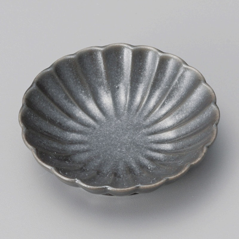 金正陶器 釉楽菊小皿 てつ黒 1個(ご注文単位1個)【直送品】